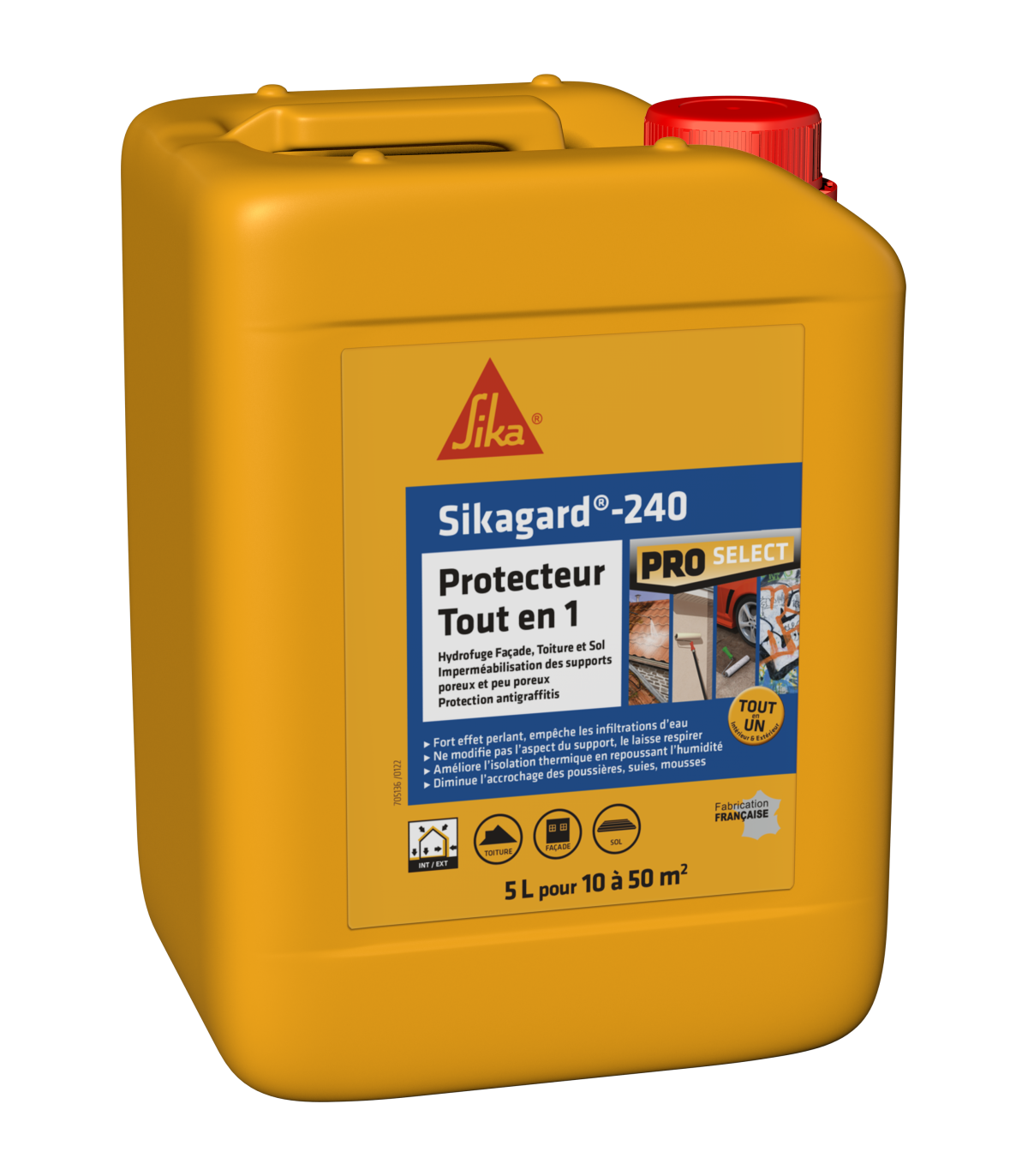 Sikagard 240 Protection Tout en 1 imperméabilisant hydrofuge toiture sol et façade